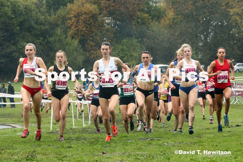 Senior women, National Cross Country Relay Champs., Berry Hill Park, Mansfield.  Photo: David T. Hewitson/Sports for All Pics